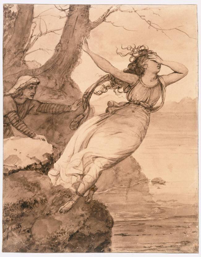 Sapho se laisse tomber.... Jean Victor Schnetz