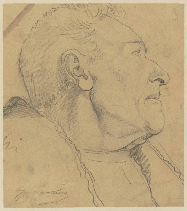 Tête d'homme, vue de profil Emile Wauters