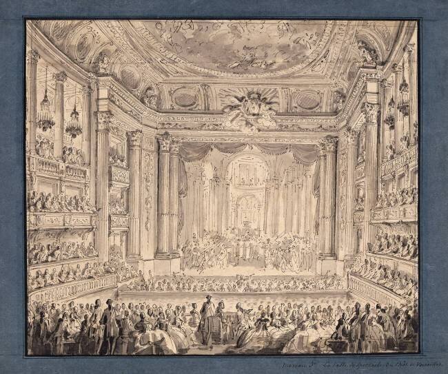 Vue de l'Opéra royal de Versailles Jean-Michel Moreau the Younger
