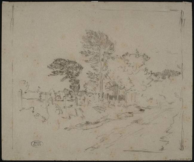 Vue d'un chemin bordé d'arbres Jean-Charles Cazin