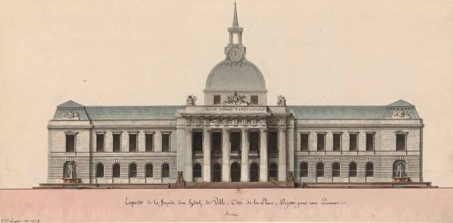  Sketch of the facade of a city hall Jean-Jacques Lequeu