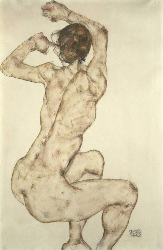 A Crouching Nude Egon Schiele