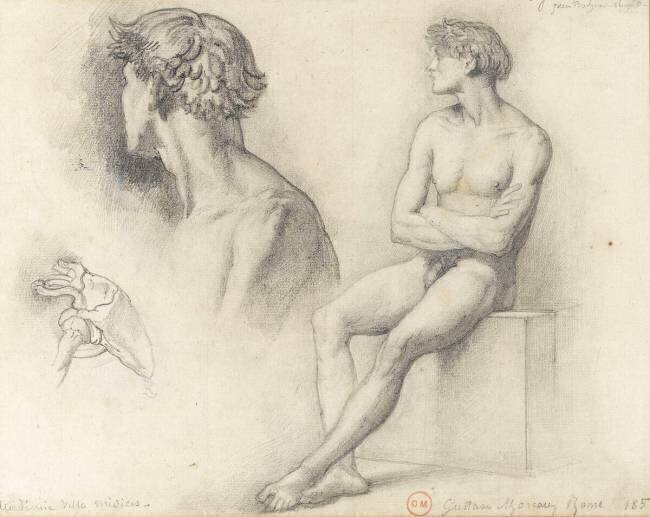 Académies d'hommes (Feuilles d'études) Gustave Moreau