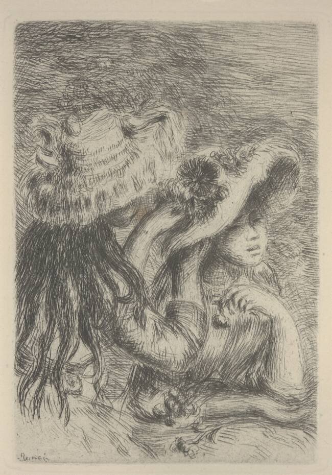 Arranging the Hat Auguste Renoir