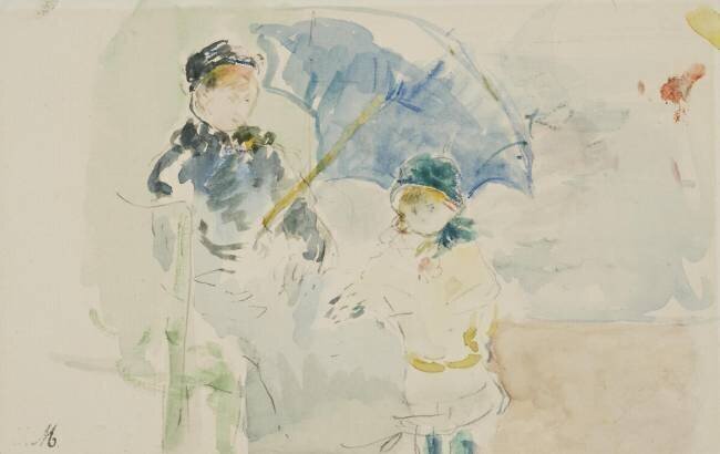 At the Beach in Nice Berthe Morisot
