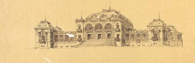 Avant-projet pour le Casino de Royan, vue perspective Gaston Redon