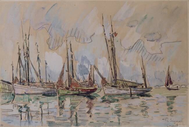 Bateaux de pêche dans le port de Lorient Paul Signac