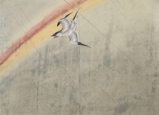 Bird flying Hokusai