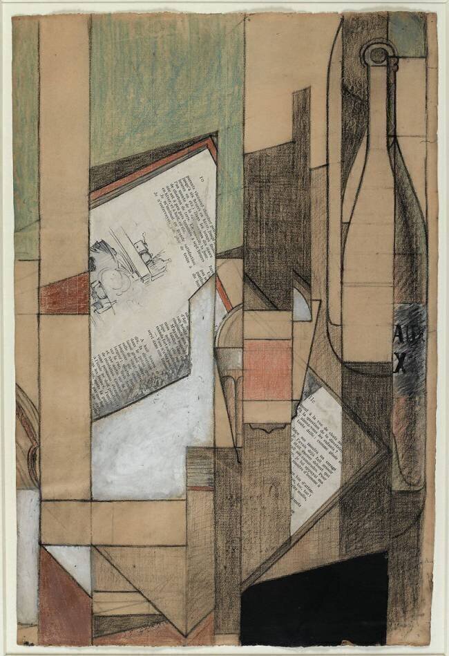 Book, Bottle and Glass Juan Gris