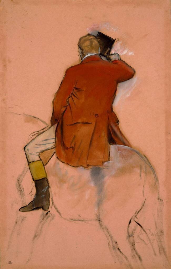 Cavalier en habit rouge Edgar Degas