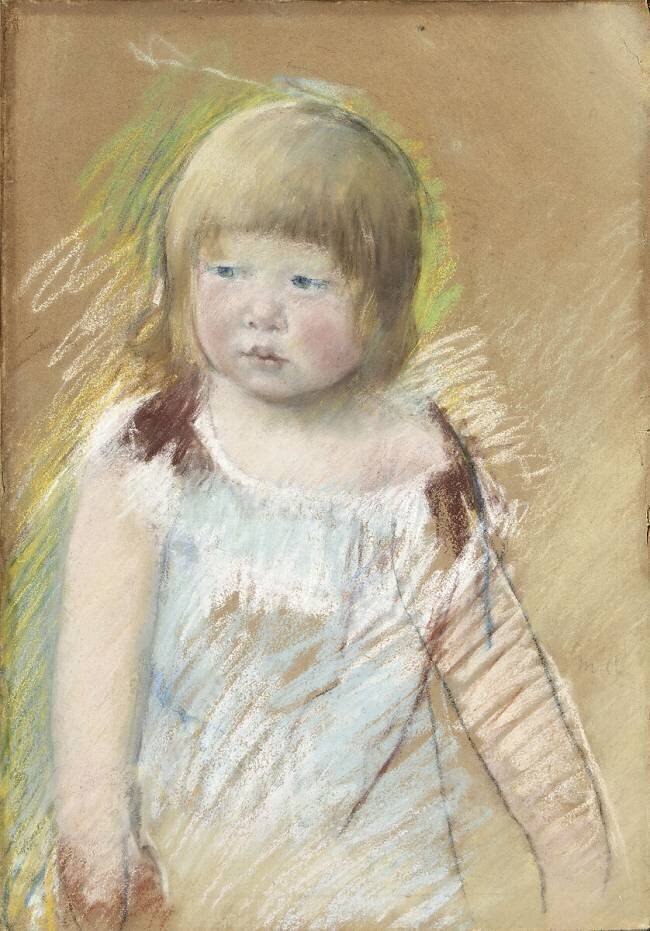 Child with Bangs in a Blue Dress Mary Cassatt