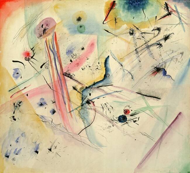 Composition with Red and Blue Stripes Wassily Kandinsky