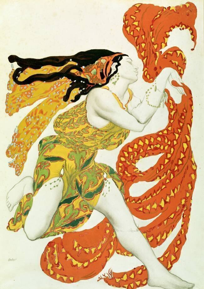 Costume design for a bacchante in 'Narcisse' by Tcherepnin Léon Bakst