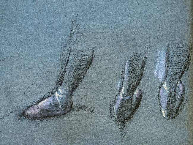 Dancer from back and three foot studies Edgar Degas