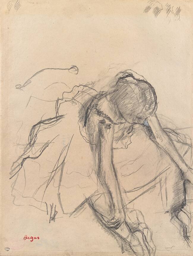 Danseuse assise, essayant ses pointes Edgar Degas