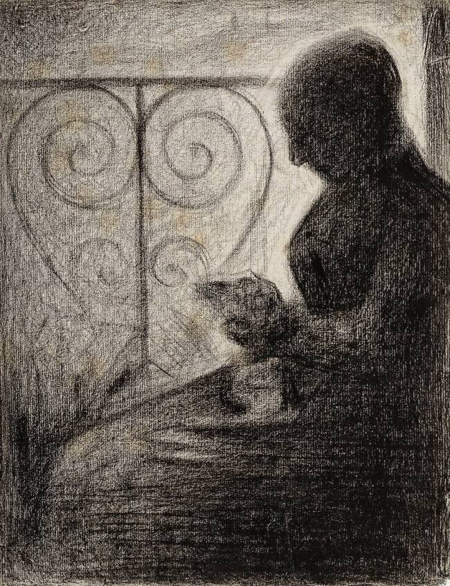 Devant le balcon (profil) Georges Seurat