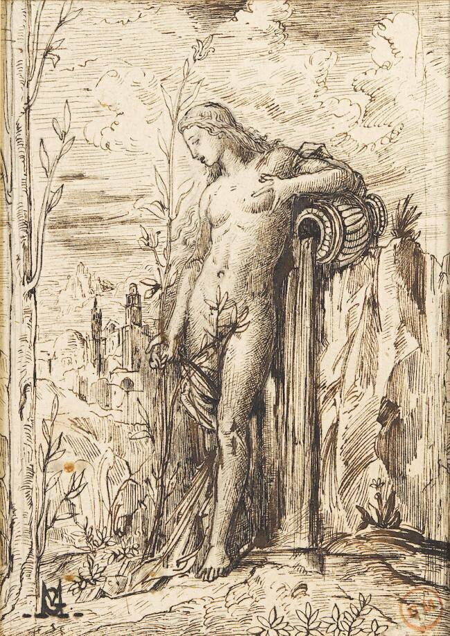 Etude pour les sources Gustave Moreau