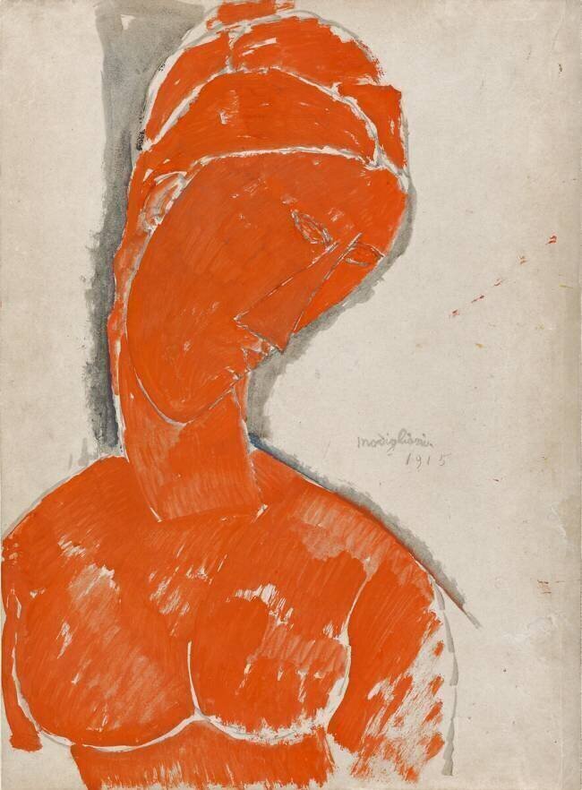 Female Bust in Red Amedeo Modigliani