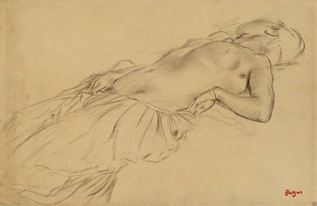 Femme nue, étendue sur le dos Edgar Degas