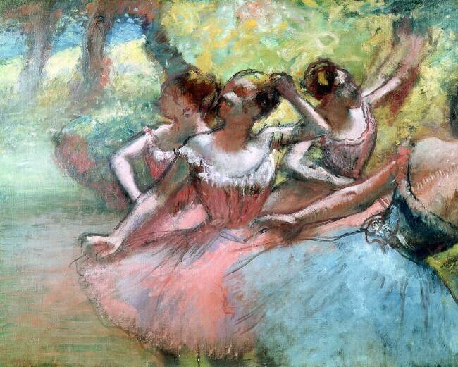 Four ballerinas on the stage  Edgar Degas