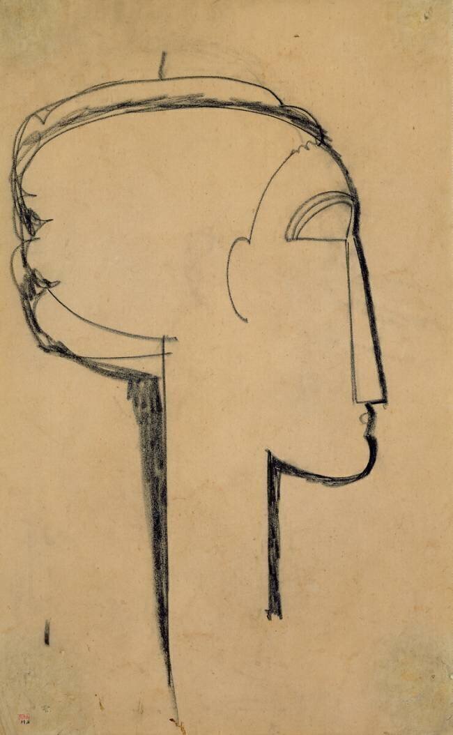 Head in Profile Amedeo Modigliani