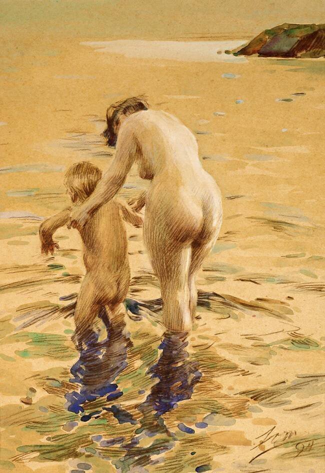 Her First Dip Anders Zorn