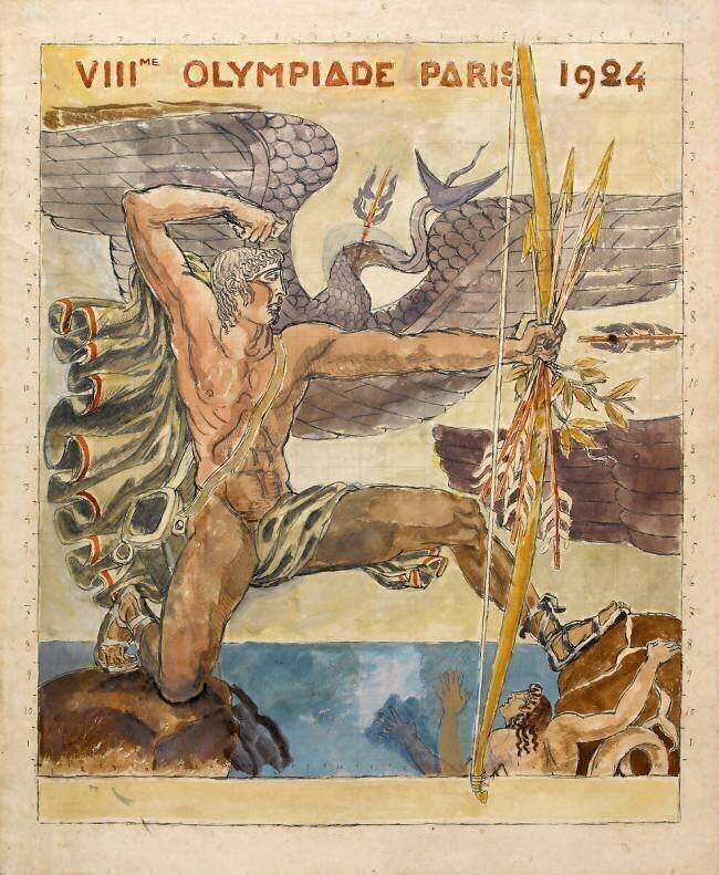Herakles, research for the 1924 Olympic Games poster Antoine Bourdelle