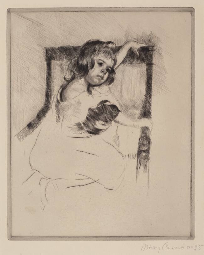 Kneeling in an Armchair Mary Cassatt