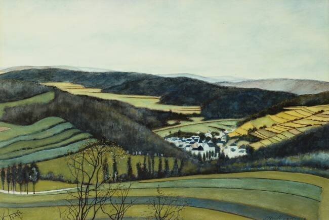 Landscape, View of Vressets/Sermois Léon Spilliaert