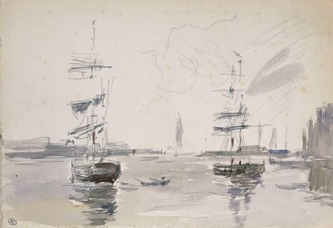Navires dans une rade Eugène Boudin