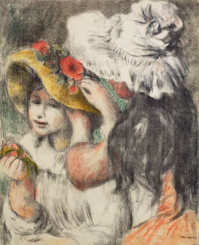 Pinning The Hat Auguste Renoir