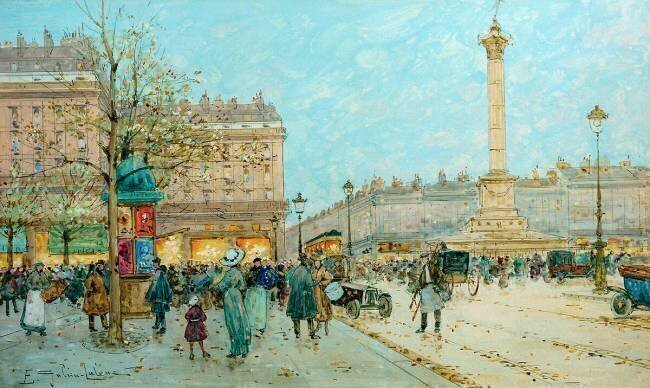 Place de la Bastille Eugène Galien-Laloue