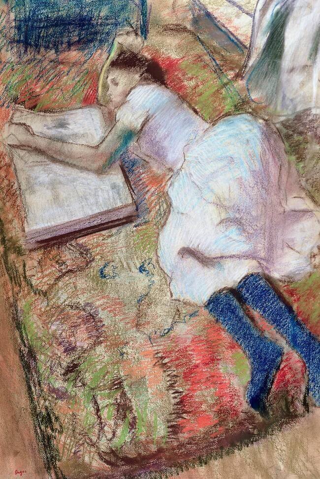 Reader Lying Down Edgar Degas