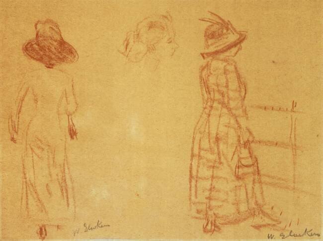 Red - Two Women and a Head William James Glackens