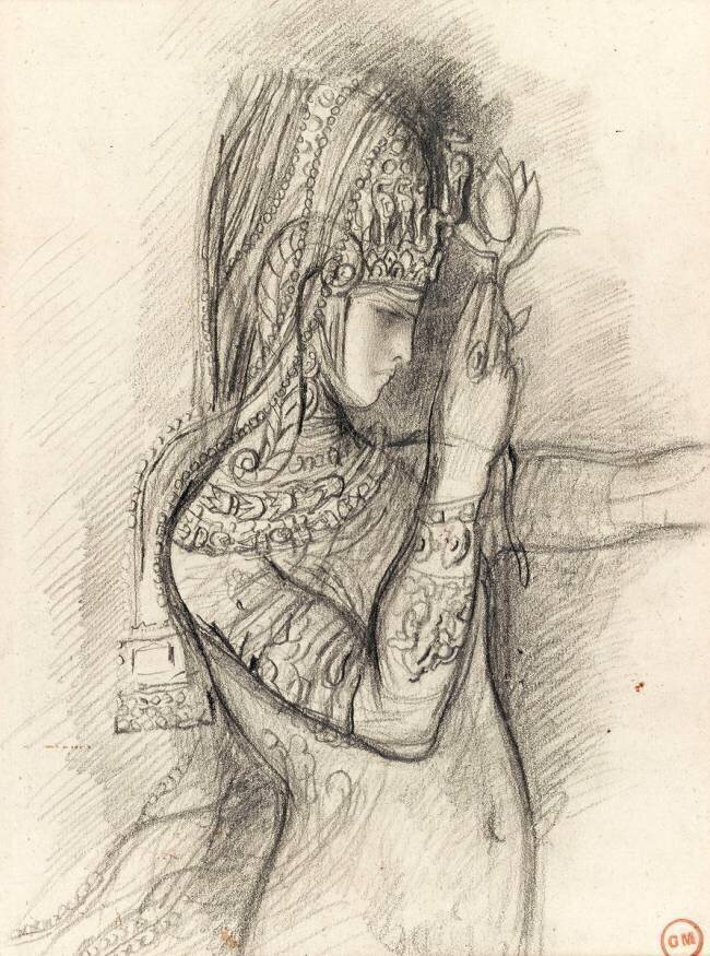Etude pour Salomé dansant devant Hérode - Profil Gustave Moreau
