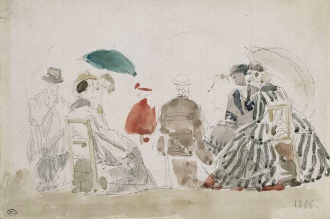 Scène de plage Eugène Boudin