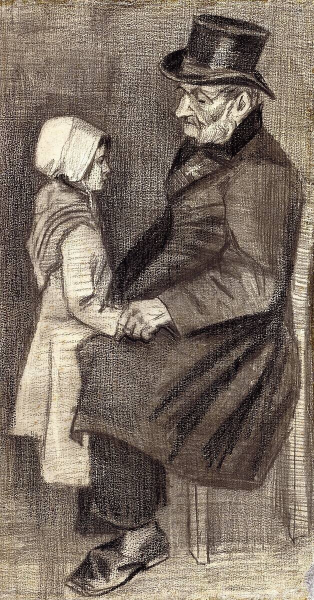 Sitting Man with Little Girl Vincent van Gogh