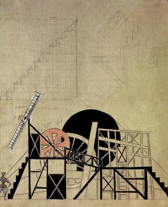 Stage set design for the play 'The Magnanimous Cuckold' Lioubov Popova