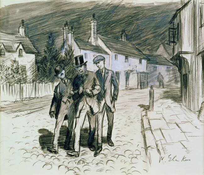 Street Scene with Three Drunks William James Glackens