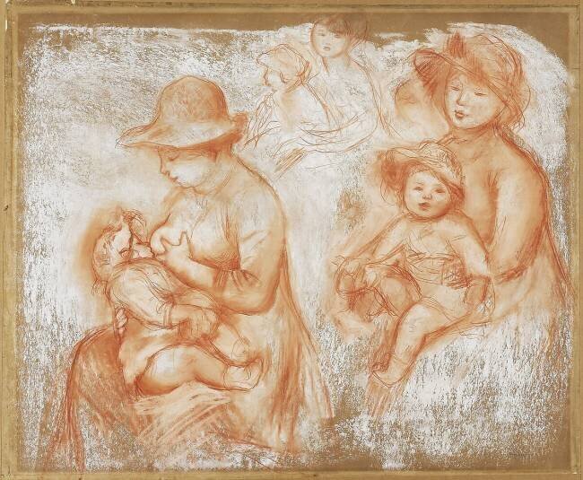 Studies for Mother and Child Auguste Renoir
