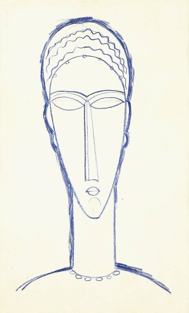 Study for a Head for a Sculpture Amedeo Modigliani
