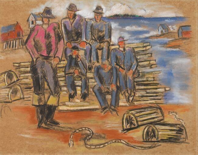 Study for “Lobster Fishermen” Marsden Hartley
