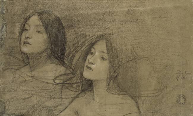 Study of two Nymphs for 'Hylas and the Nymphs' John William Waterhouse
