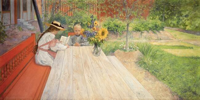 The First Lesson Carl Larsson