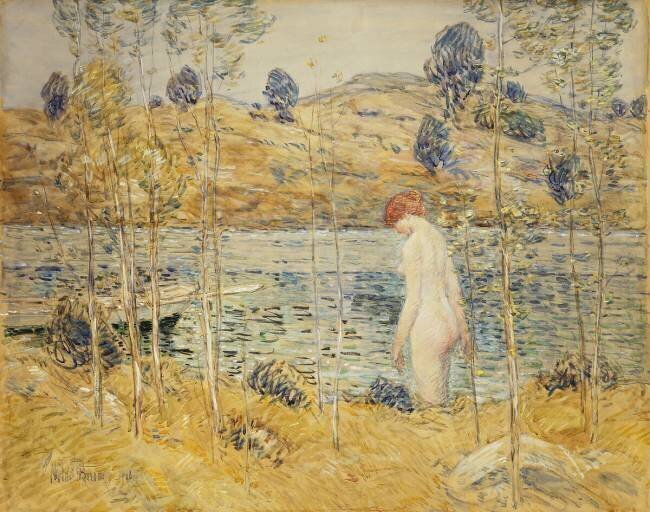 The River Bank Childe Hassam