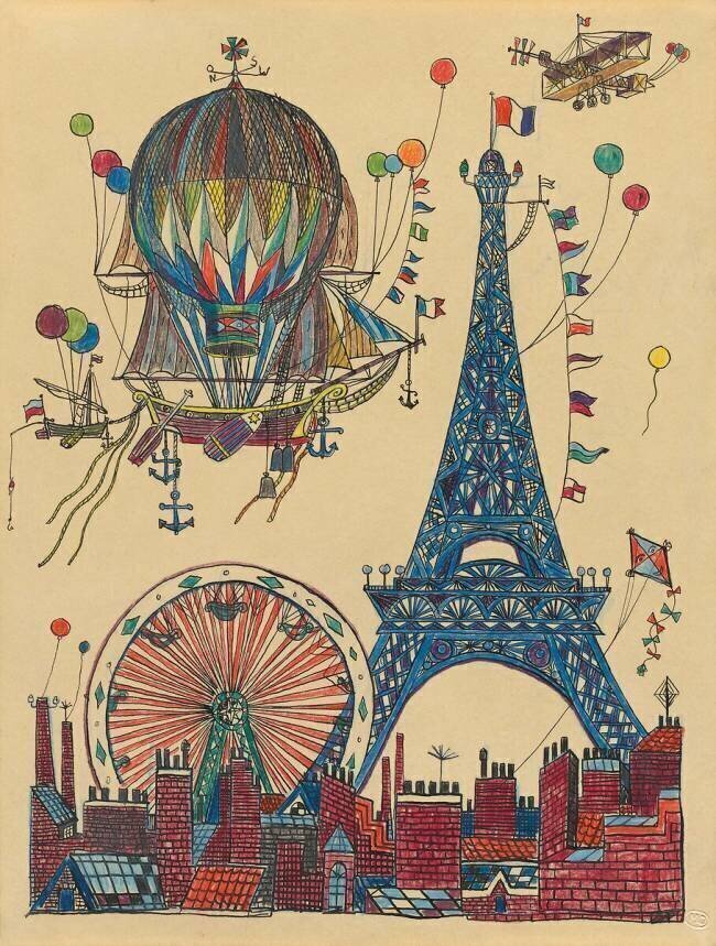 Tour Eiffel, Grande Roue, montgolfière anonymous