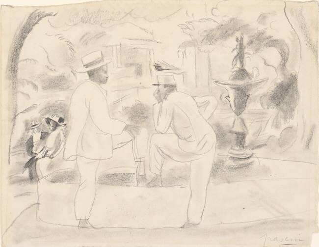 Two Men in the Park Jules Pascin