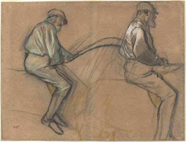 Two Studies of a Jockey Edgar Degas