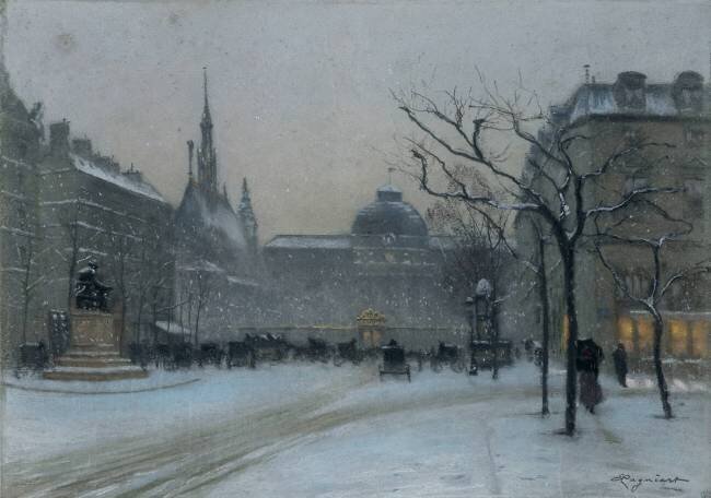 Vue du palais de Justice de Paris : façade sur le Boulevard du Palais Emile Cagniart