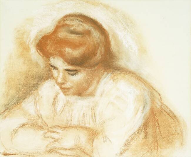 Young Woman Leaning Auguste Renoir